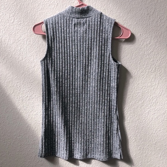 Marled gray mock neck tank - Picture 3 of 4